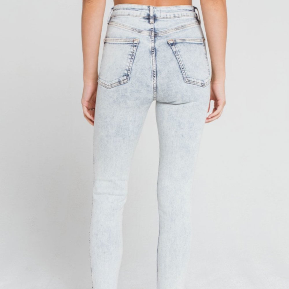 NWOT Free People Jeans Raw High Rise Jeggings - Picture 2 of 6